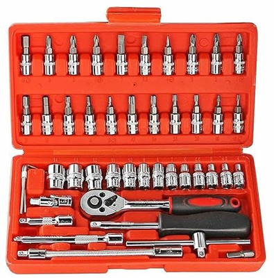 Spenco High Quality 1/4-Inch Tool Ratchet Wrench Kit Household Socket Set Combination Screwdriver Set(Pack of 1)