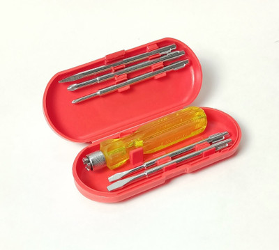 4MECH 5-in-1 with Neon Line Tester Hardened Material Combination Screwdriver Set(Pack of 6)