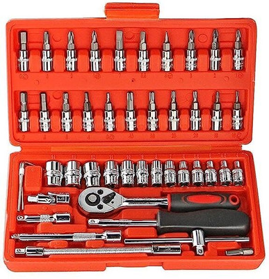 nnbb Multi Purpose Tool Case Hand Tool Kit (46 Tools) Ratchet Screwdriver Set(Pack of 1)