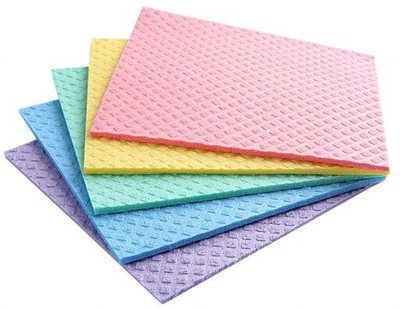 PITRADEV Wet Kitchen Cleaning Cloth Environmentally Friendly Cellulose Scrub pad Wet and Dry Sponge Cleaning Cloth(5 Units)