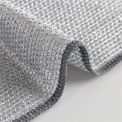 KitchenQ Pack of 5 Dishwashing Scrub Pad/ Steel Wire Cleaning Cloth CCx5.335 Wet and Dry Microfiber, Stainless Steel Cleaning Cloth