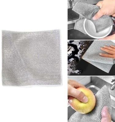 GRANTHI ENTERPRISE Pack of 5 Dishwashing Scrub Pad/ Steel Wire Cleaning Cloth CCx5.313 Wet and Dry Microfiber, Stainless Steel Cleaning Cloth