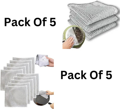 KRAZE Pack of 5 Stainless Steel Wire Cloth / Stainless Steel Scrub Ccx5.115 Stainless Steel Scrub(Regular)