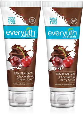 Everyuth Naturals Tan Removal Chocolate & Cherry Scrub|D tan, Detoxify & Cleanse 2x100g Scrub(200 g)