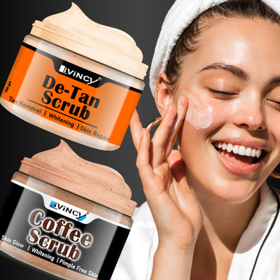 Livincy skin whitening scrub coffee face scrub detan scrub for face and bodyscrub combo Scrub(200 g)