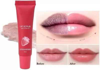 AFARAXIA Strawberry Lip Exfoliating Scrub For Dark, Dry & Chapped Lips  Scrub(10 ml)
