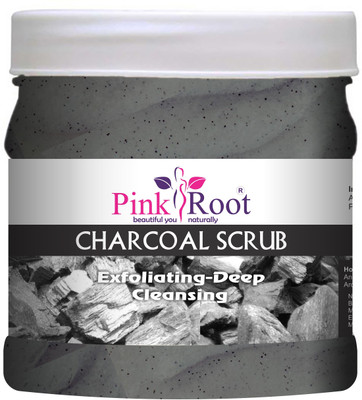 PINKROOT Charcoal Scrub Exfoliating-Deep Cleansing 500ml Scrub(500 ml)