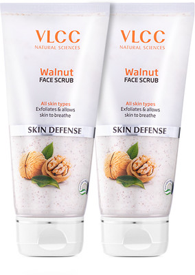 VLCC Walnut Face Scrub|soothing, & calming face scrub| walnut bead (Pack of 2) Scrub(160 g)