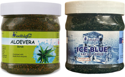 feelhigh Aloevera Scrub & Ice cool scrub enriched with ice extract Scrub(1000 ml)