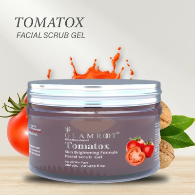 glamroot Tomatox Brightening Facial Scrub Gel for Gentle Tan Removal & De-Pigmentation Scrub(200 g)