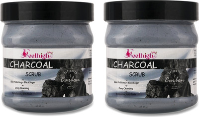 feelhigh Charcoal Deep cleansing & skin polishing scrub = Skin care - Pack2 Scrub(500 ml)