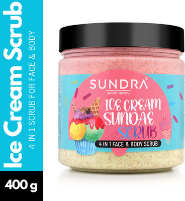 sundra 4 in 1 Ice Cream Sundae Scrub for Face & Body Scrub(400 g)