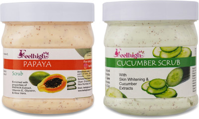 feelhigh Papaya scrub & Cucumber Scrub -Skin care products Scrub(500 ml)