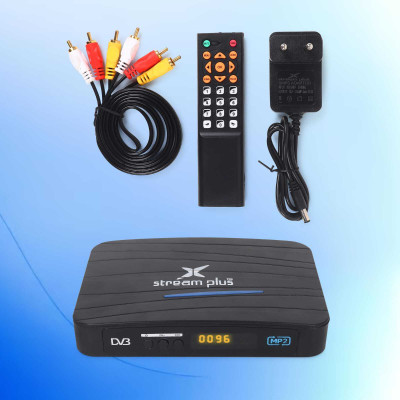 STREAM PLUS FREE TO-AIR MPEG2 DIGITAL SATELLITE RECEIVER DD FREE DISH SET TOP BOX Media Streaming Device(Black)