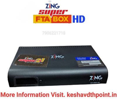 Sky New Zing Super FTA Set Top Box 300+Tv Channels & Service No Reacharge For 4 Year Media Streaming Device(Black)