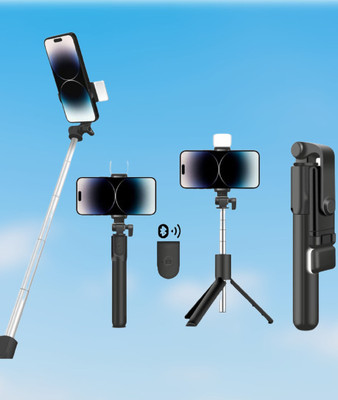 Sharp beak By ZmiZc Selfie Stick with LED Light, Bluetooth Extendable Selfie. Stick Tripod with Light Wireless Remote and Tripod Stand. Bluetooth Selfie Stick(Black, Remote Included)