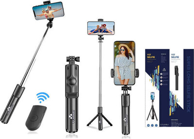 Pharaoh Y17 Wireless Selfie stick and Tripod Bluetooth Selfie Stick(Black, Remote Included)