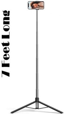 CROWNVIZ Very Long Selfie stick 170cm Y17 Selfie Stick Tripod Detachable wireless bluetooth remote and expandable features Bluetooth Selfie Stick(Black 1, Remote Included)