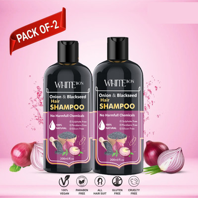 white bon Red Onion Black Seed Onion Shampoo with Hair fall and Dandruff Control(400 ml)
