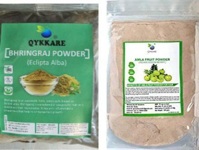 QYKKARE Natural Bhringraj & Amla Powder For Hair Growth(200 ml)