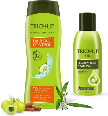 VASU Trichup Hair Fall Control Shampoo 400 ML and Healthy Long & Strong Oil 100 ML(500 ml)