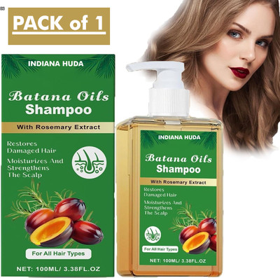 INDIANA HUDA Batana Oil Shampoo for Bouncy & Stronger Hair – Herbal Formula – 100ML(100 ml)