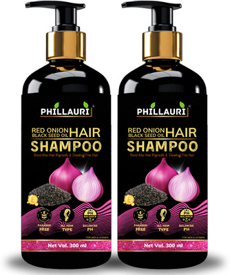 Phillauri Black Seed Oil Red Onion Shampoo for Strong, Healthy Hair & Scalp Care pack of-2(600 ml)