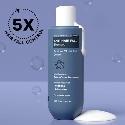 BARE ANATOMY Anti Hair Fall Shampoo | 5x Hair Fall Control & Growth with Biotin, Adenosine(100 ml)