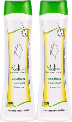 NATURAL The Essence of Nature Amla Heena Conditioner Shampoo for (Pack of 2)(1000 ml)