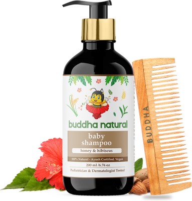 buddha natural Baby Shampoo - With Wide Kacchi Neem Comb - Chemical Fee Baby Shampoo(200 ml)