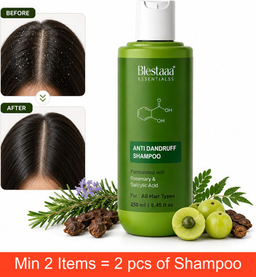 blestaaa essentialss Anti-Dandruff Shampoo - Strengthens Hair with Salicylic Acid & Biotin.(250 ml)