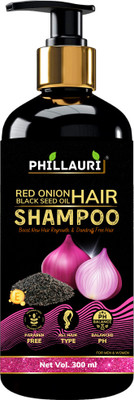 Phillauri Red Onion Black Seed Oil Strong, Smooth and Silky, Anti Dandruff Shampoo(300 ml)