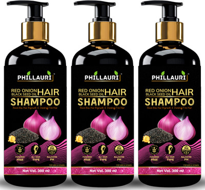Phillauri Black Seed Oil Red Onion Shampoo for Strong, Healthy Hair & Scalp Care pack of-2(900 ml)