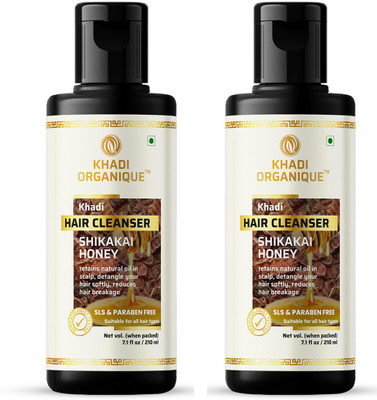 khadi ORGANIQUE Herbal Shikakai Honey Shampoo (Hair Cleanser) SLS & PARABEN FREE - For Reducing Breakage(420 ml)