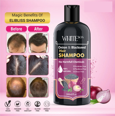 white bon Red Onion Black Seed Onion Shampoo with Hair fall and Dandruff Control(200 ml)