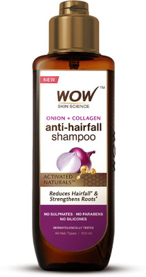WOW Skin Science Onion & Collagen Anti-Hairfall Shampoo | New & Improved Formulation(100 ml)