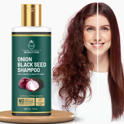 TQS Onion Shampoo with Red Onion Seed Oil Extract Black Seed Pro-Vitamin B5(100 ml)
