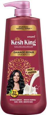 Kesh King Damage Repair Shampoo|Milk protein & 21 Ayurvedic herbs|Nourishes & repairs hair(600 ml)