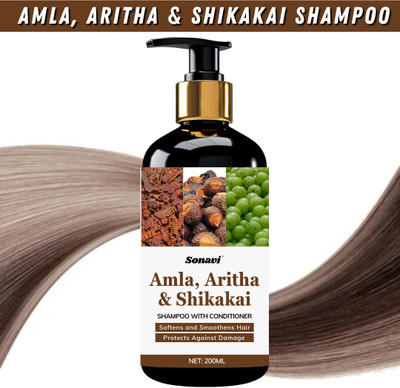 Sonavi Shikakai Shampoo With Goodness Of Natural Amla,Aritha & Shikakai(200 ml)