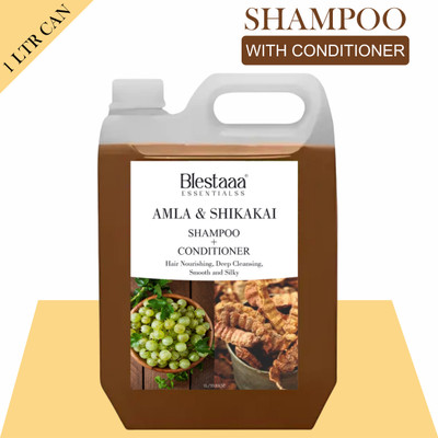 blestaaa essentialss Anti-hair fall shampoo enrich with Amla, Reetha , Shikakai.(1 L)