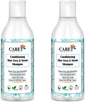 Caret Organic Conditioning Aloevera & Neem Shampoo (300ml*2)-For Anti Dandruff(600 ml)