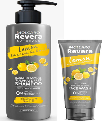 MOLCARO REVERA LEMON SHAMPOO AND LEMON FACE WASH COMBO(300 ml)