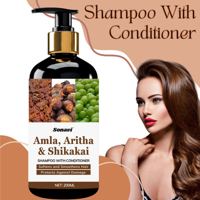Sonavi Shikakai Shampoo With Conditioner Soften And Smoothness Hair(200 ml)