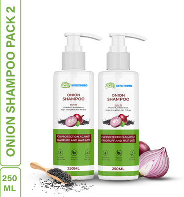 Kathiyawad ''Pack of 2 Onion Hair Fall Control Shampoo 250ml - For Thick, Strong Hair''(500 ml)