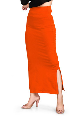 VISISTA 1-HOC_3513_BLACK_&_ORANGE Lycra Blend Petticoat(M)