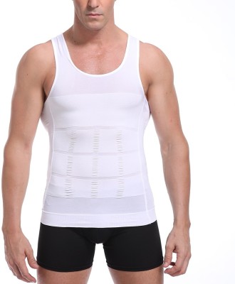 AloneFit Slim N Lift Slimming Tummy Tucker Body Shaper White Vest to Look Slim Instantly Men Shapewear