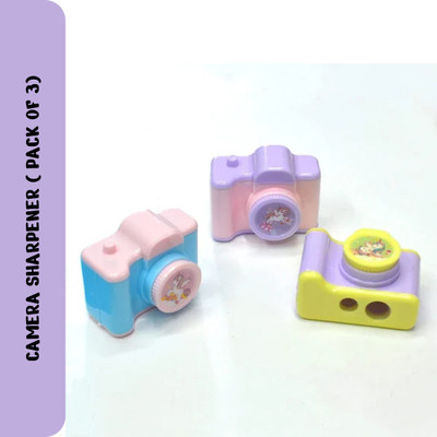 Extraposh CAMERA SHAPE CUTE SHARPNNERS PACK OF 3 Sharpener(Multicolor)