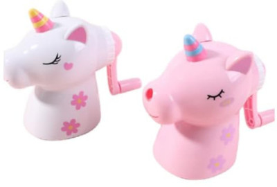 RHINETOYS Toddler-Friendly Unicorn Shaped Pencil Sharpener: School Stationery Gift Two pc Table Machine Sharpeners(Set of 2, Multicolor)