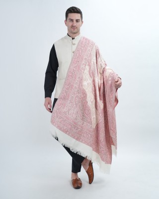 manra Wool Paisley Men Shawl(Pink)