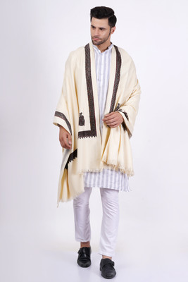 KAVIM Wool Printed Men Shawl(Beige)